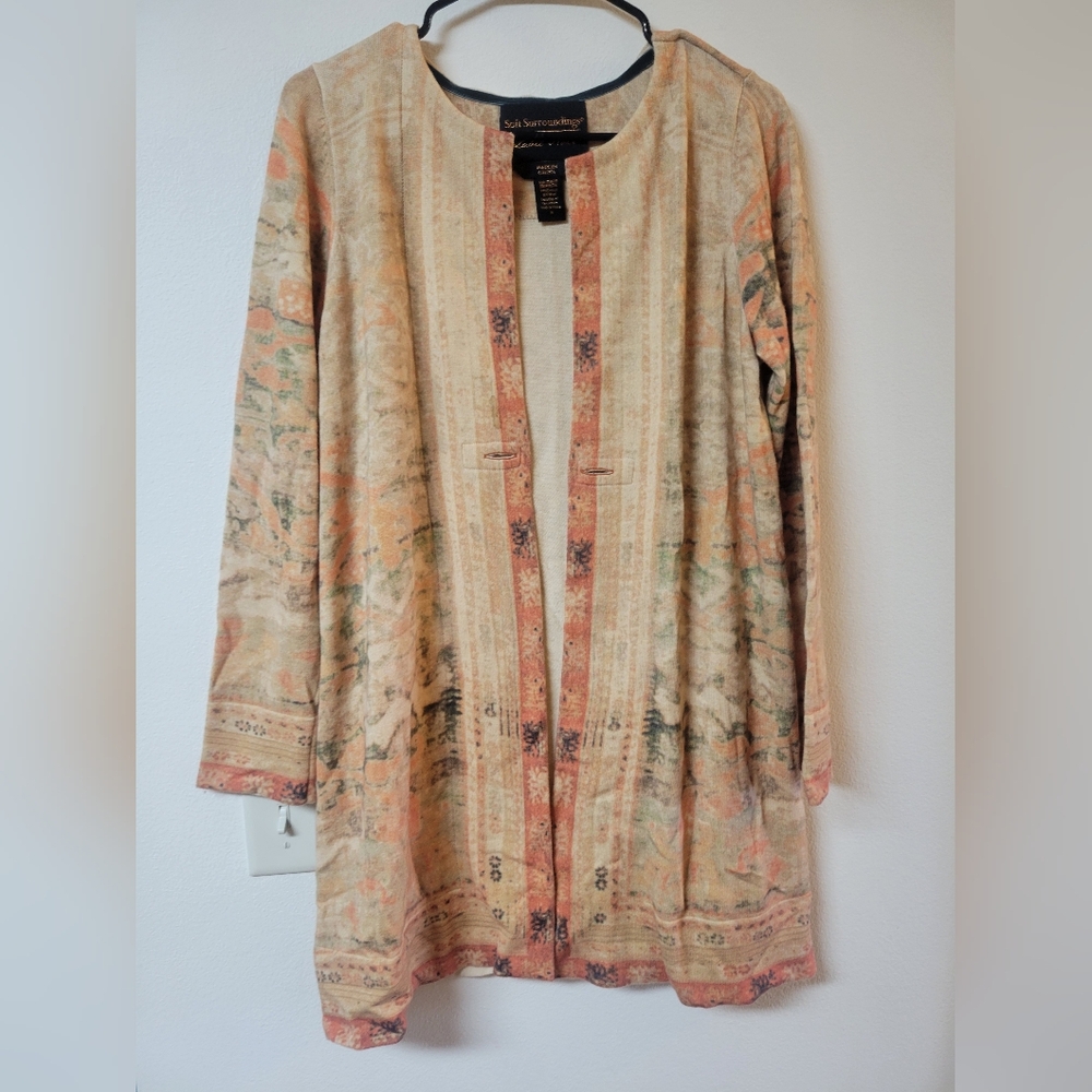 FINAL SALE! $7 Soft Surroundings Label Noir Orange Long Cardigan